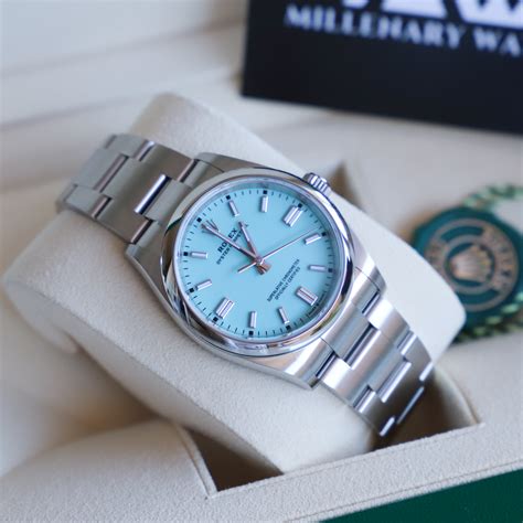 rolex oyster perpetual 36 turquoise blue dial|Rolex Oyster Perpetual tiffany blue.